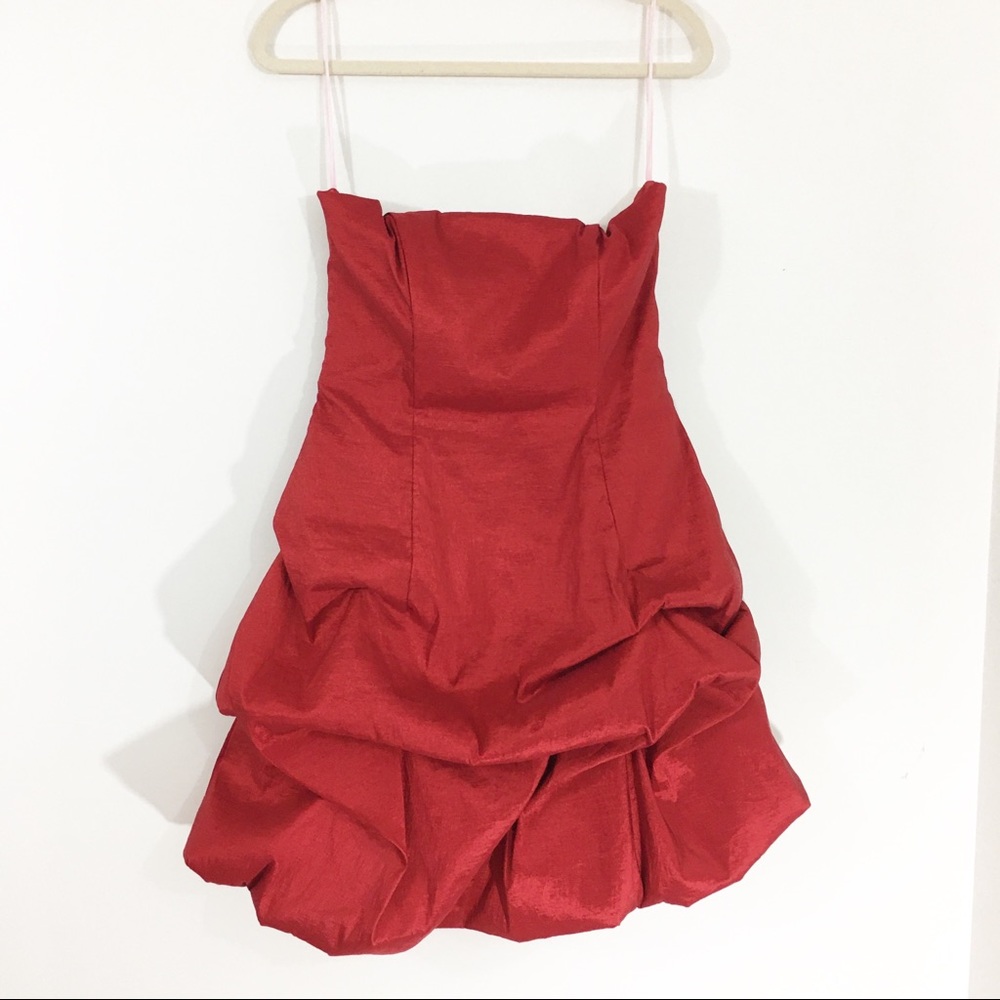 Strapless Red Cocktail Dress